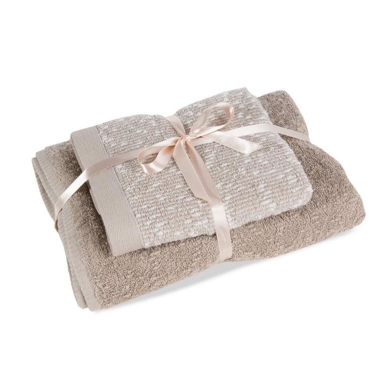 Eurofirany, komplet ręczników, 37-25-10 cm, jasnobrązowy