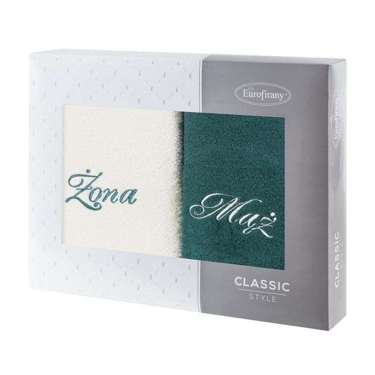 Eurofirany, komplet ręczników, mąż żona, 70-140 cm, kremowy