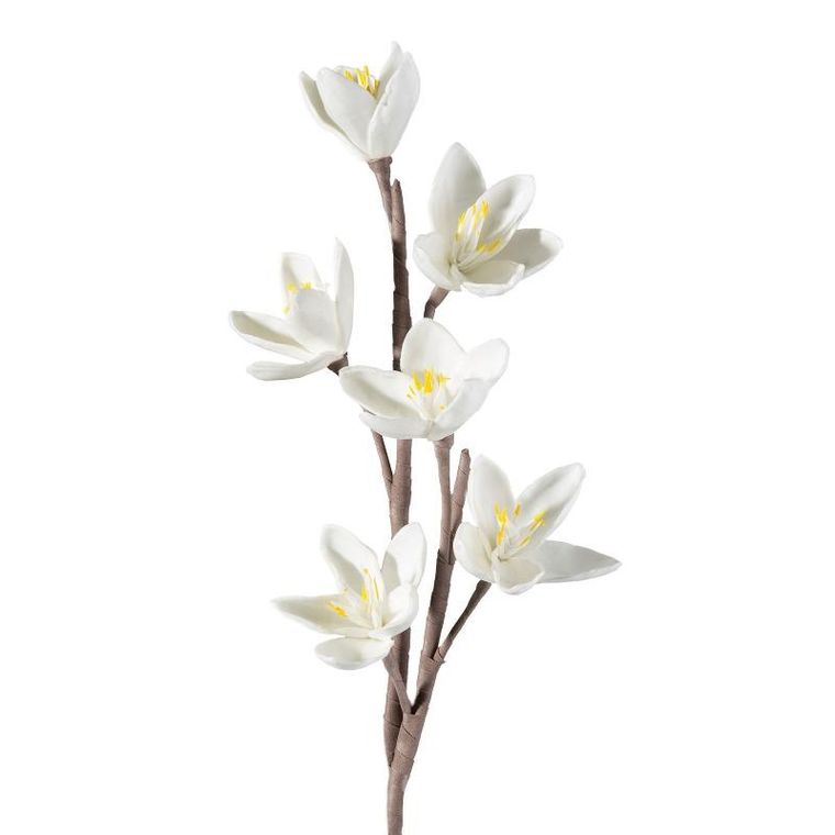 Eurofirany, kwiat Flore, 519 długość 68 cm, śr kwiat, 10 cm, kremowy