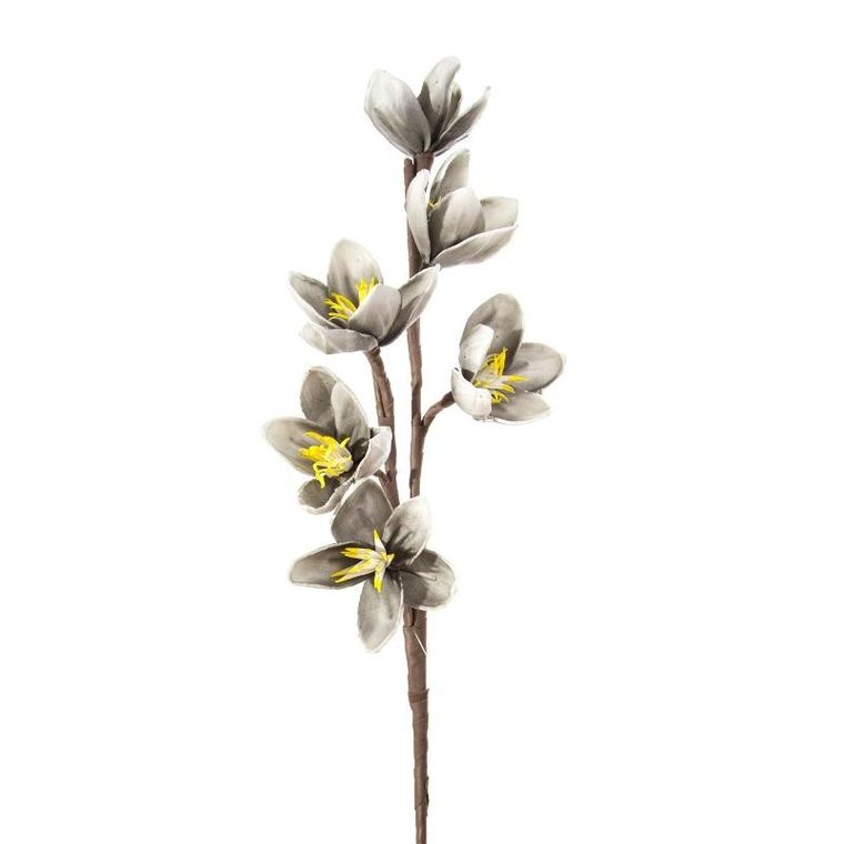 Eurofirany, kwiat Flore, 519 długość 68 cm, śr kwiat, 10 cm, srebrny