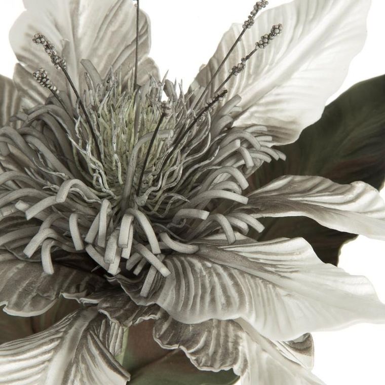 Eurofirany, kwiat Flore, 64 cm, srebrny