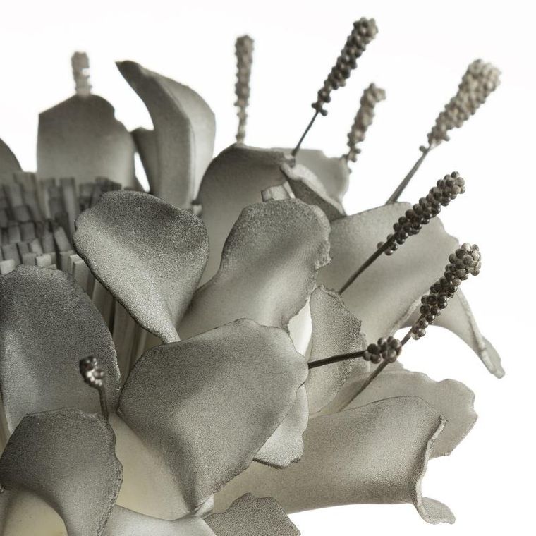 Eurofirany, kwiat Flore, 88 cm, popielaty