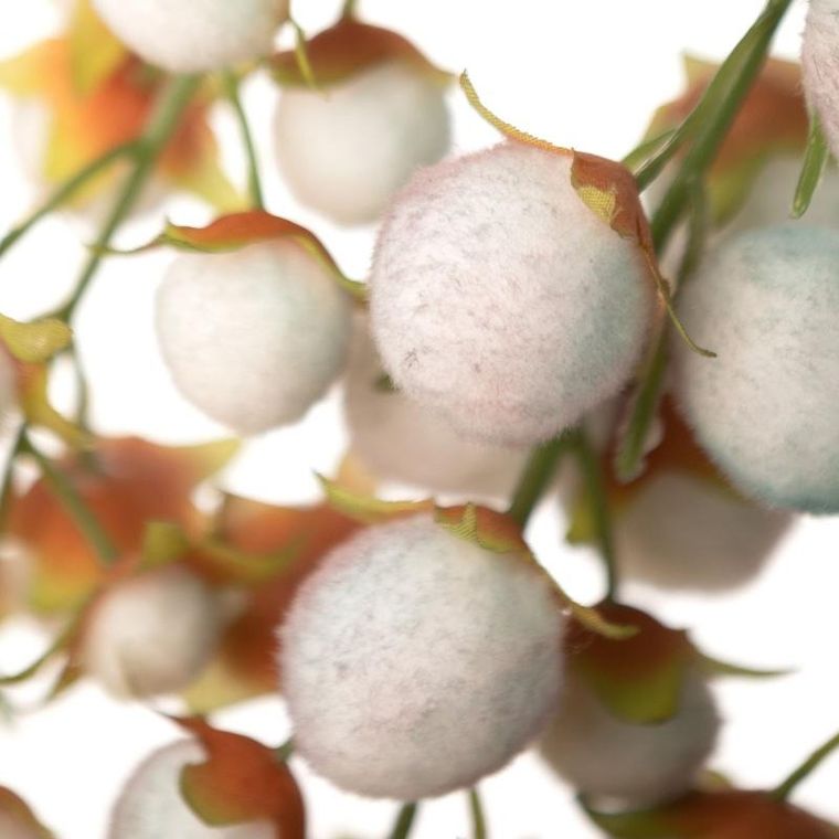 Eurofirany, kwiat Flore, długość 78 cm, długość z ozdobami 42 cm, jasnoniebieski