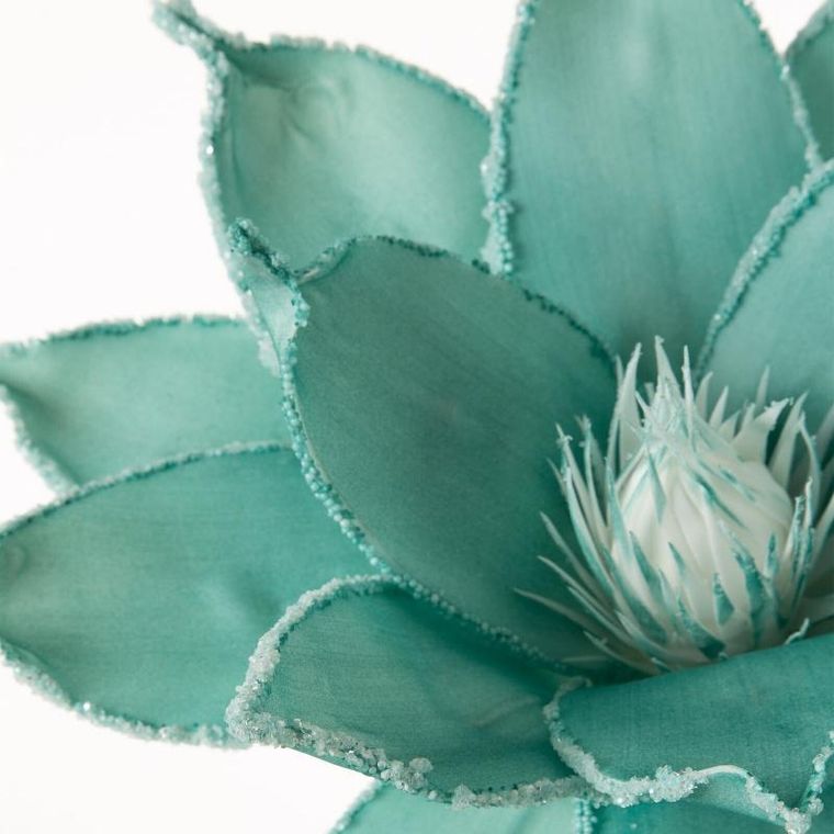 Eurofirany, kwiat Flore, długość 78 cm, średnica kwiatu 38 cm, turkusowy