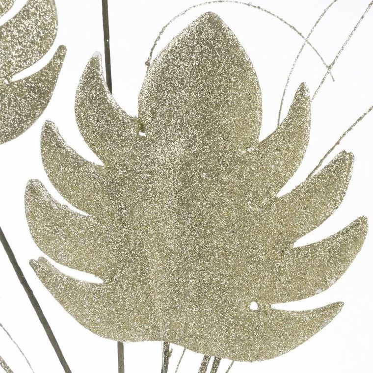 Eurofirany, kwiat Flore, długość 80 cm, długość z liśćmi 35 cm, długość liść 13 cm, srebrny