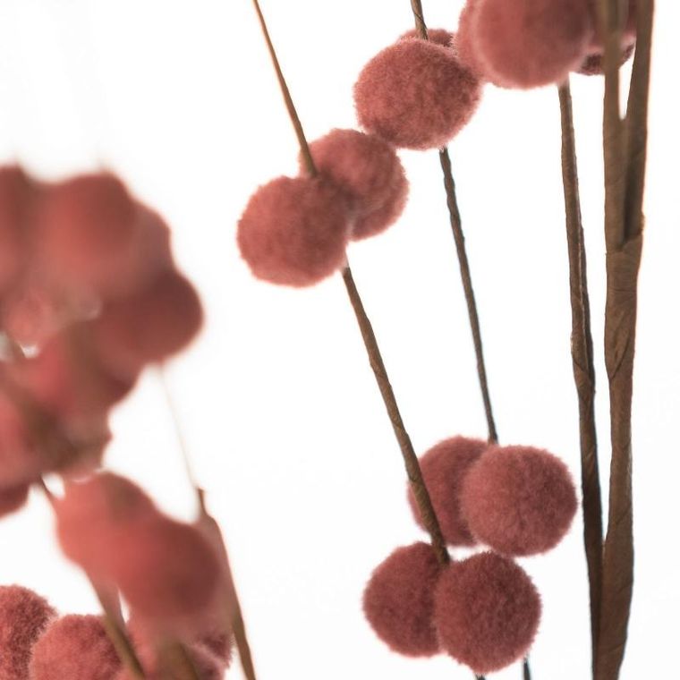 Eurofirany, kwiat Flore, długość 89 cm, długość z ozdobami 40 cm, bordowy