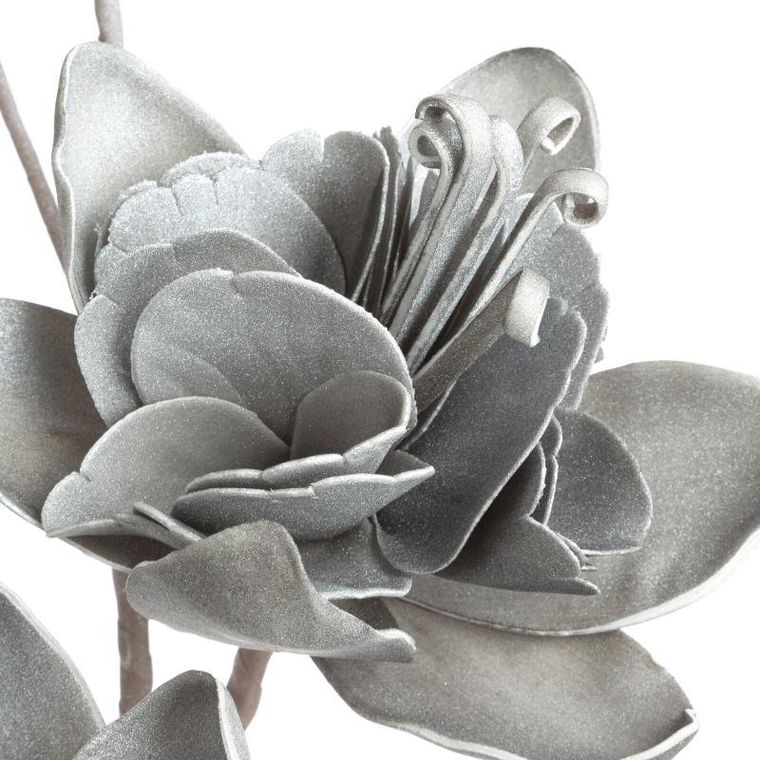 Eurofirany, kwiat Flore, srebrny