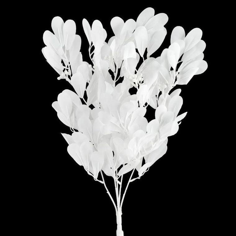 Eurofirany, kwiat Natu, długość 50 cm, długość z liśćmi 30 cm, liść 5 cm, biały