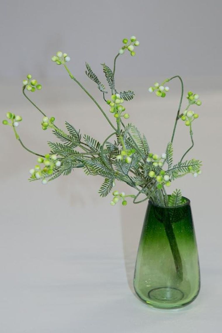 Eurofirany, kwiat Natu, długość 57 cm, długość z listeczkami 39 cm, zielony