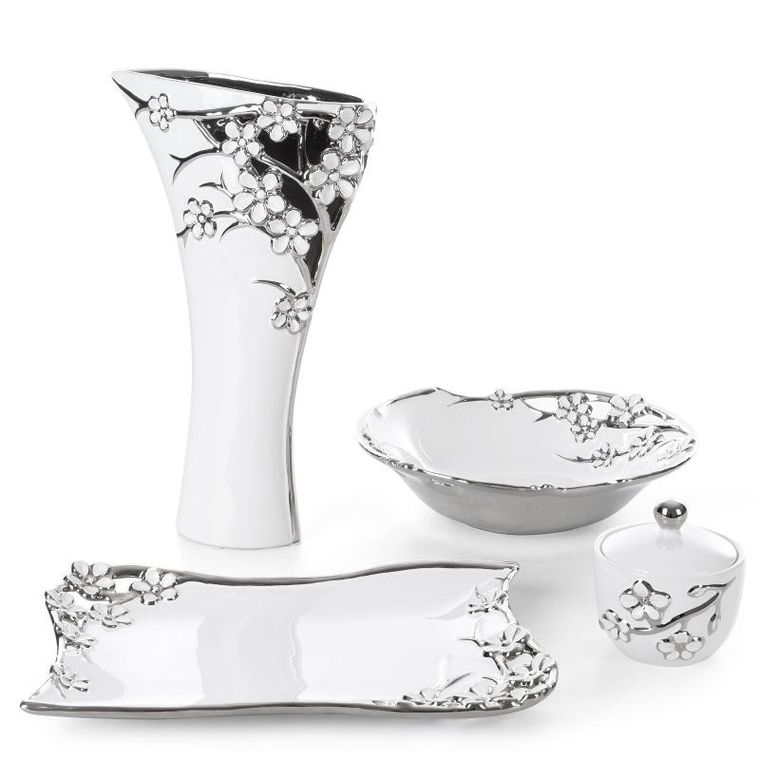 Eurofirany, misa dekoracyjna, Karin, 29-27-7 cm, biały