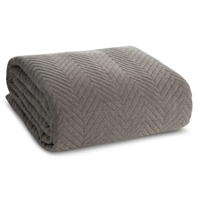 Eurofirany, narzuta len, 200-220 cm, popielaty