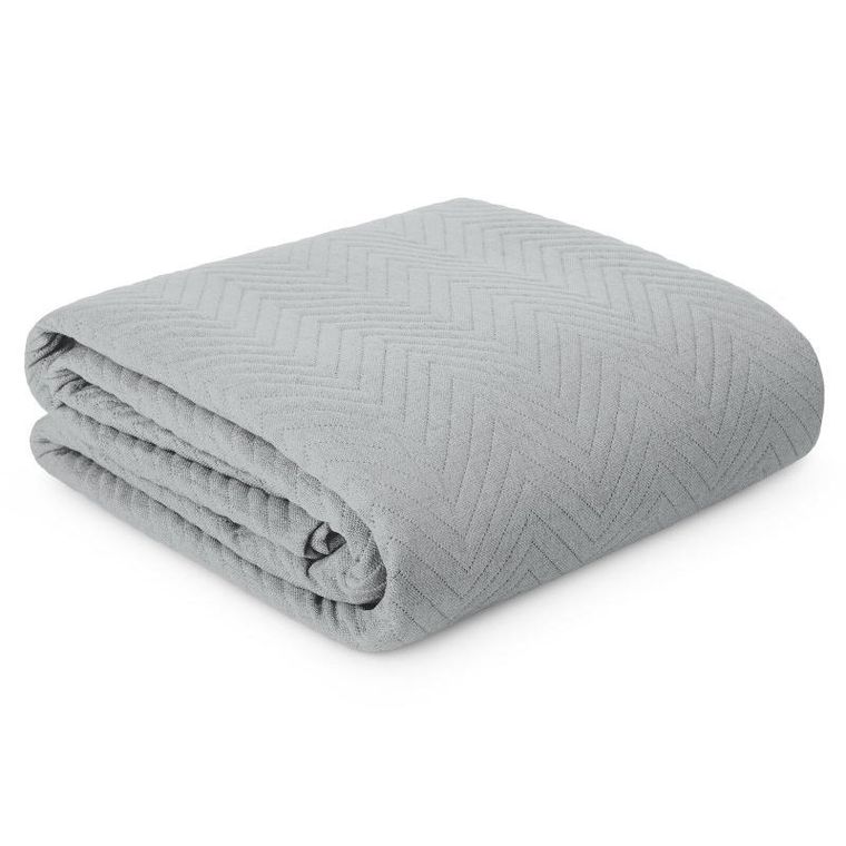 Eurofirany, narzuta len, 200-220 cm, srebrny