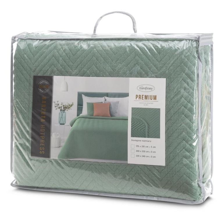 Eurofirany, narzuta len, 200-220 cm, zielony
