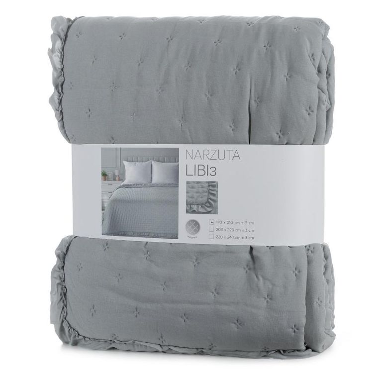 Eurofirany, narzuta, Libi, 200-220 cm, srebrny