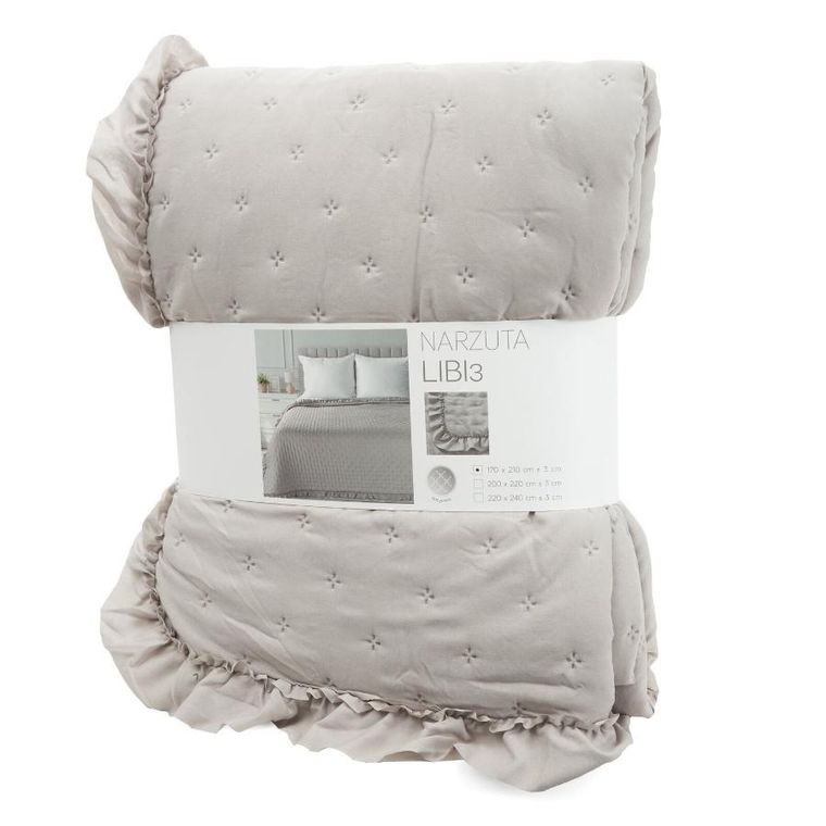 Eurofirany, narzuta, Libi, 220-240 cm, szarobeżowy