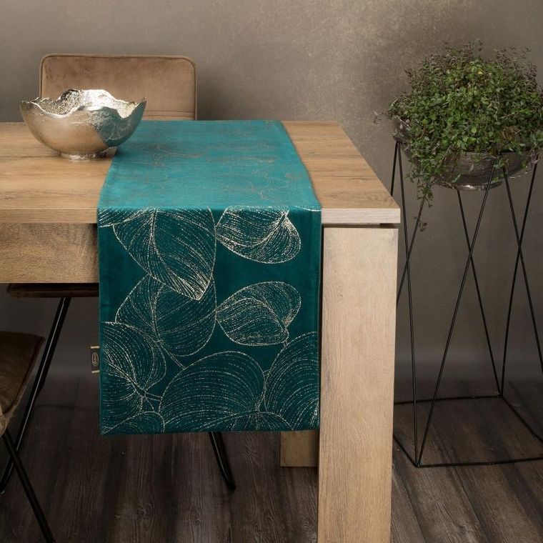 Eurofirany, obrus Blink, 35-180 cm, ciemnoturkusowy