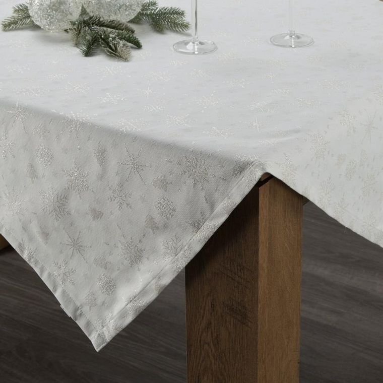 Eurofirany, obrus flash, 85-85 cm, kremowy