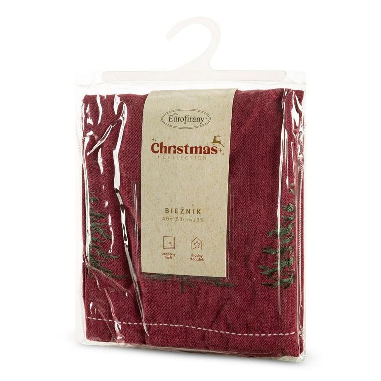 Eurofirany, obrus świąteczny, 40-183 cm, bordowy