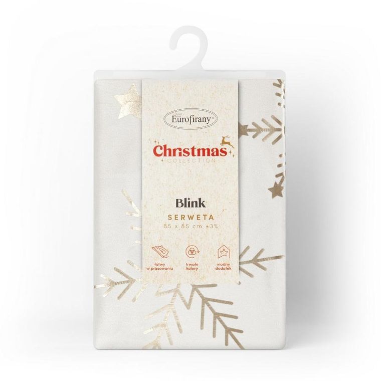 Eurofirany, obrus świąteczny, 85-85 cm, biały