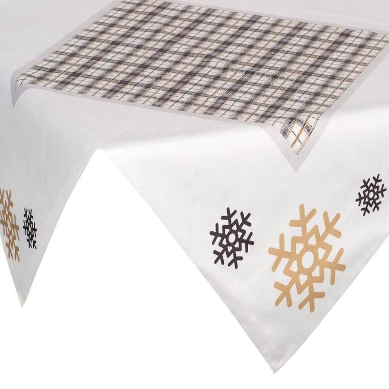 Eurofirany, obrus świąteczny, Angel, 85-85 cm, biały