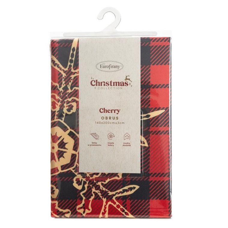 Eurofirany, obrus świąteczny, Cherry, 140-200 cm