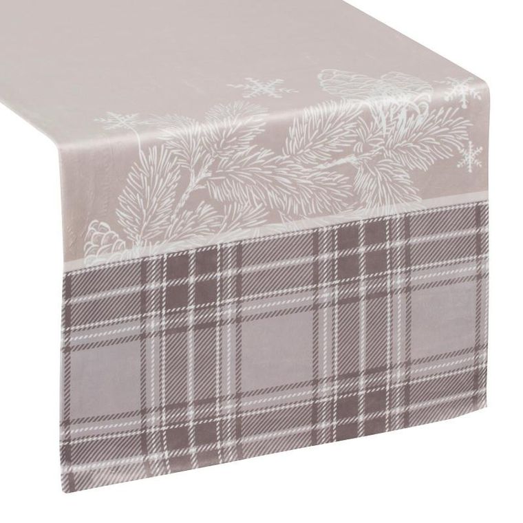 Eurofirany, obrus świąteczny, Holly, 40-140 cm, beżowy