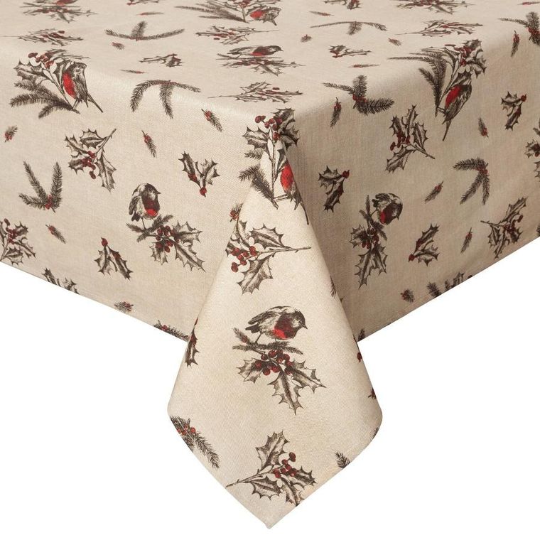 Eurofirany, obrus świąteczny, Melody, 140-200 cm, beżowy