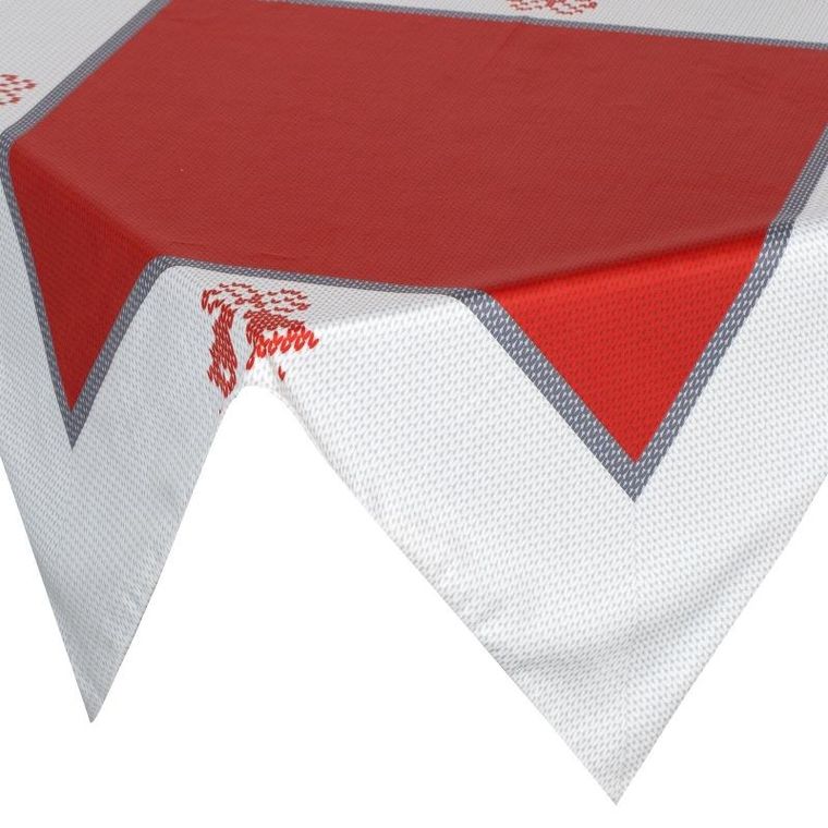 Eurofirany, obrus świąteczny, Noel, 85-85 cm, czerwony