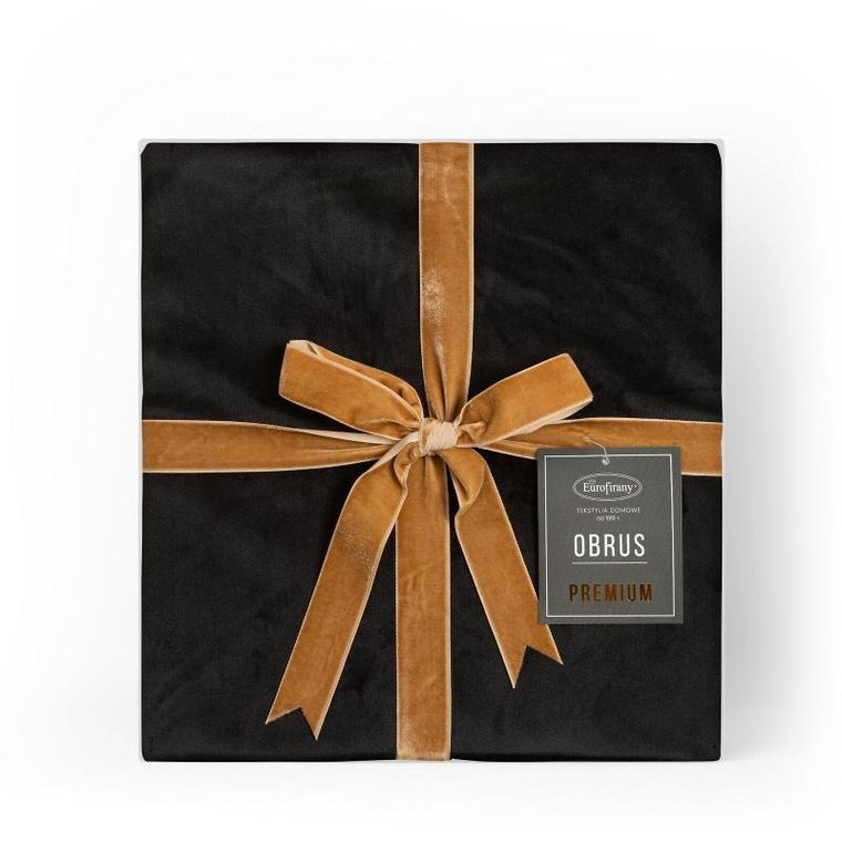 Eurofirany, obrus velvet, 145-220 cm, czarny