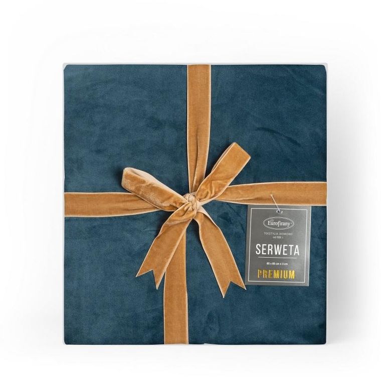 Eurofirany, obrus velvet, 85-85 cm, granatowy