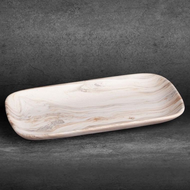 Eurofirany, patera dekoracyjna, Asli, 30-16-3 cm, biały