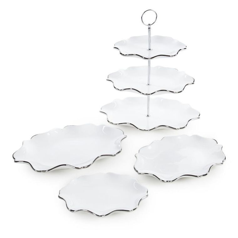 Eurofirany, patera dekoracyjna, Auren, 30-21-4 cm, biały