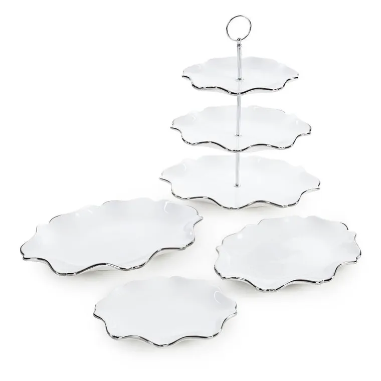 Eurofirany, patera dekoracyjna, Auren, 30-21-54 cm, biały