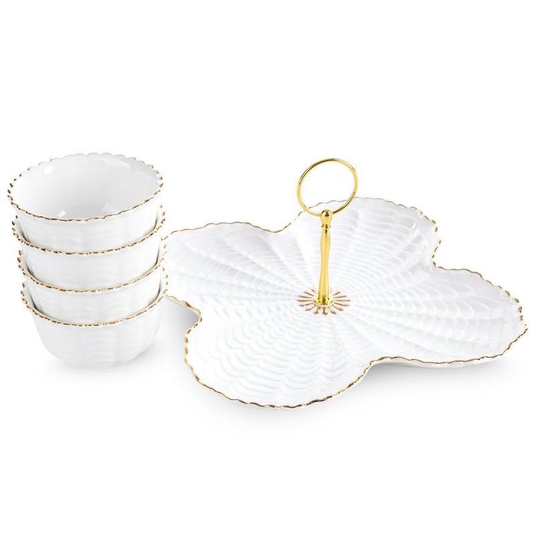 Eurofirany, patera dekoracyjna, Gaia, 24-24-7 cm, kremowy