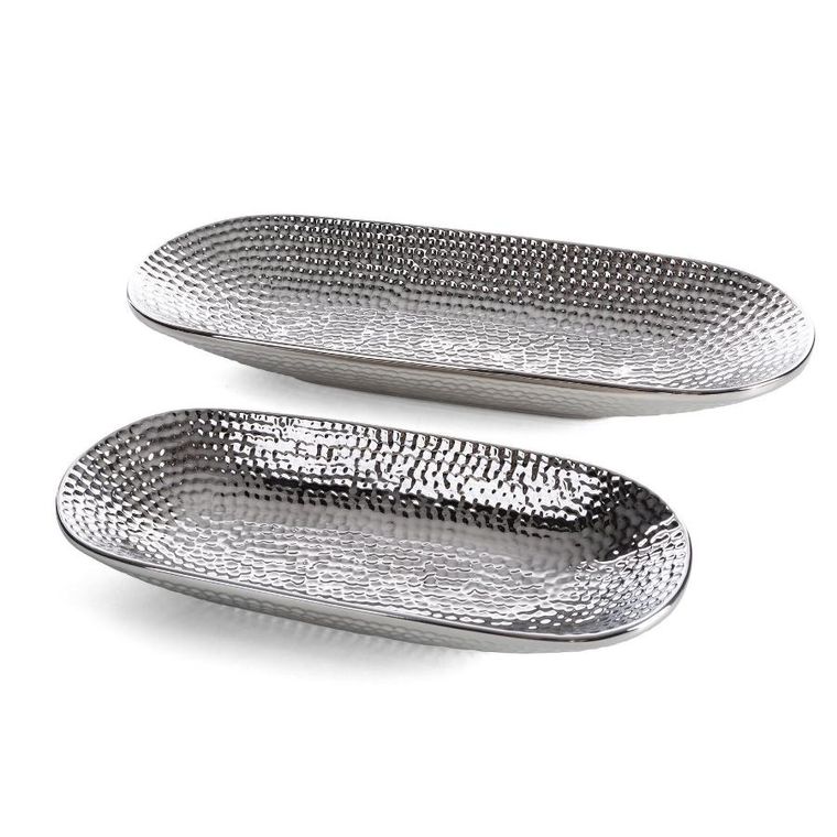 Eurofirany, patera dekoracyjna, Greg, 41-15-6 cm, srebrny