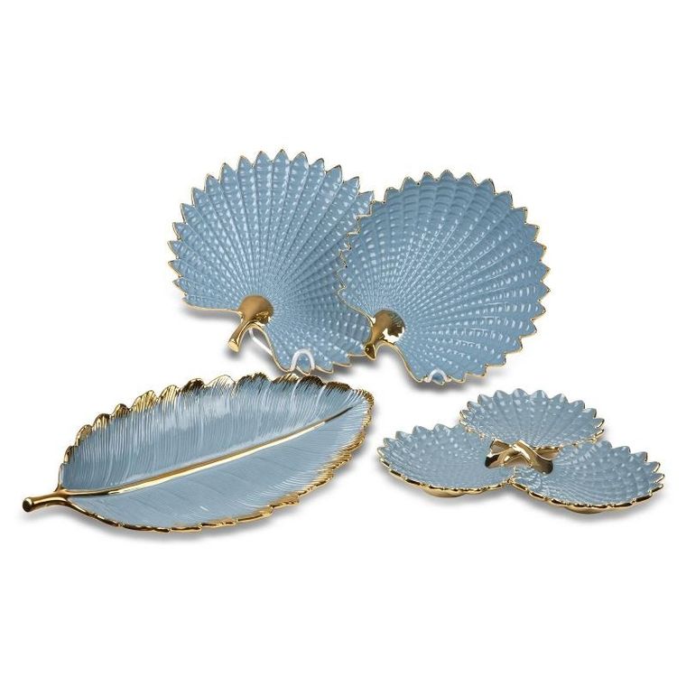 Eurofirany, patera dekoracyjna, Hiral, 33-33-8 cm, niebieski