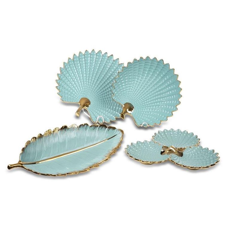 Eurofirany, patera dekoracyjna, Hiral, 37-35-6 cm, jasnoniebieski