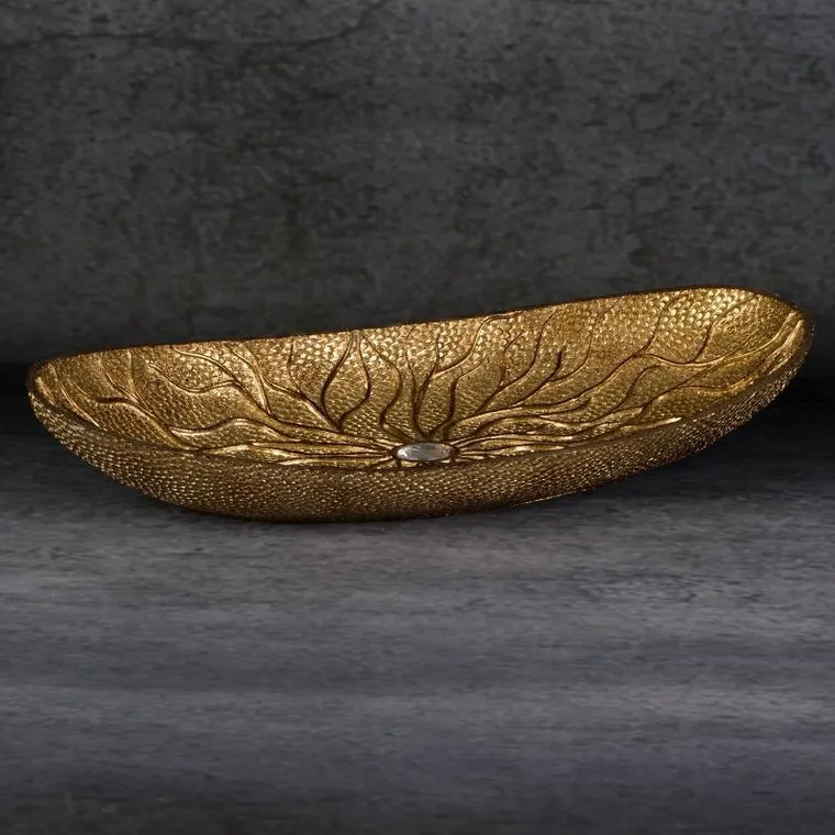 Eurofirany, patera dekoracyjna, Kiara, 38-18-6 cm, złoty