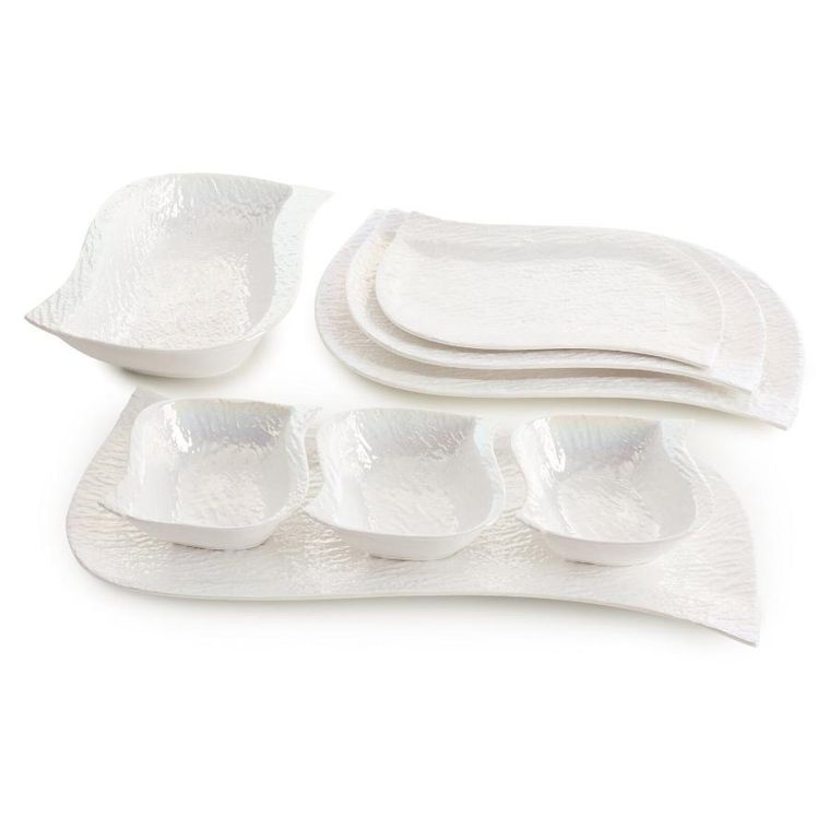 Eurofirany, patera dekoracyjna, Nina, 26-18-2 cm, perłowy