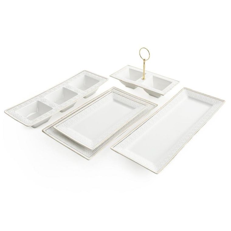 Eurofirany, patera dekoracyjna, Olivia, 39-15-3 cm, biały