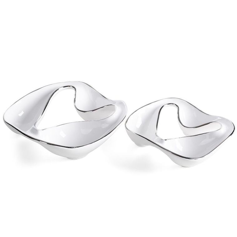 Eurofirany, patera dekoracyjna, rob, 28-28-7 cm, biały