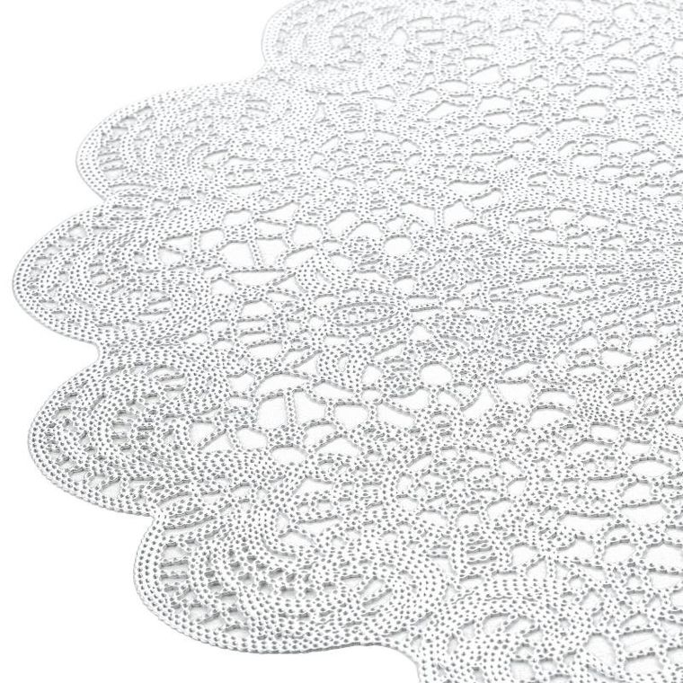 Eurofirany, podkładka Mari, 38-38 cm, srebrny
