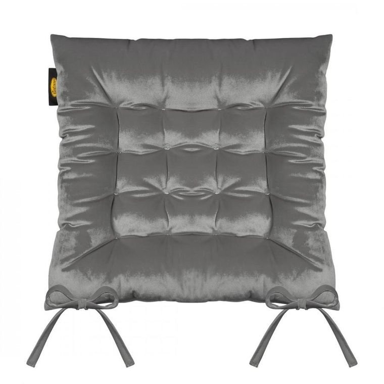 Eurofirany, poduszka na krzesło, Velvet, 6-40-40 cm, grafitowy