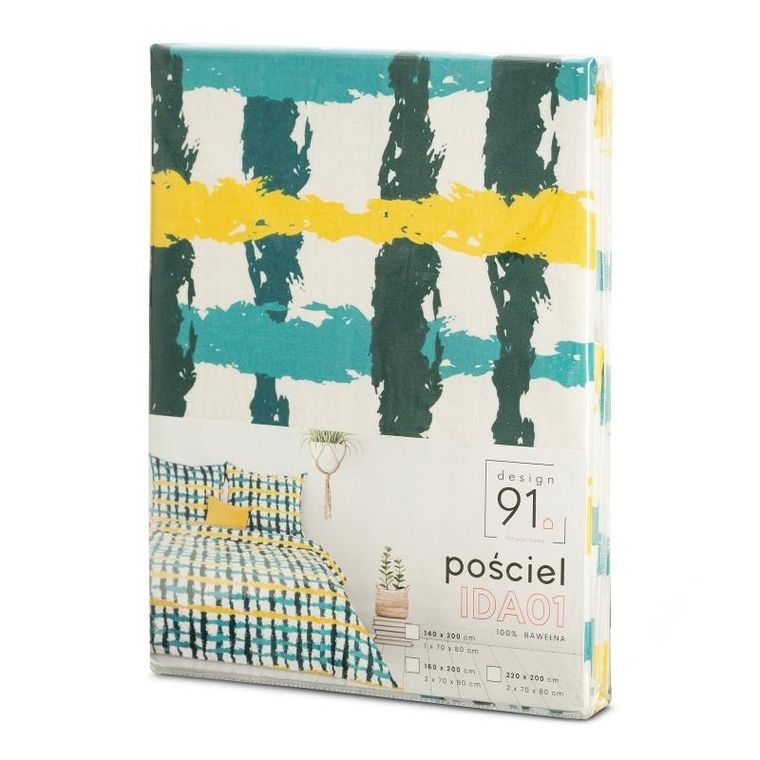 Eurofirany, pościel bawełniana, Ida, 220-200 cm, 2-70-80 cm, wielokolorowy