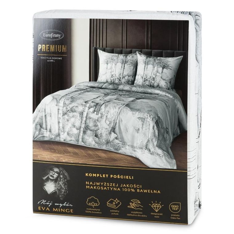 Eurofirany, pościel Skye, 220-200 cm, jasnoszary