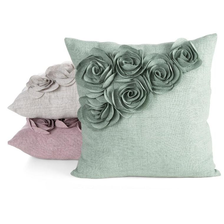 Eurofirany, poszewka Flores, 45-45 cm, zielony