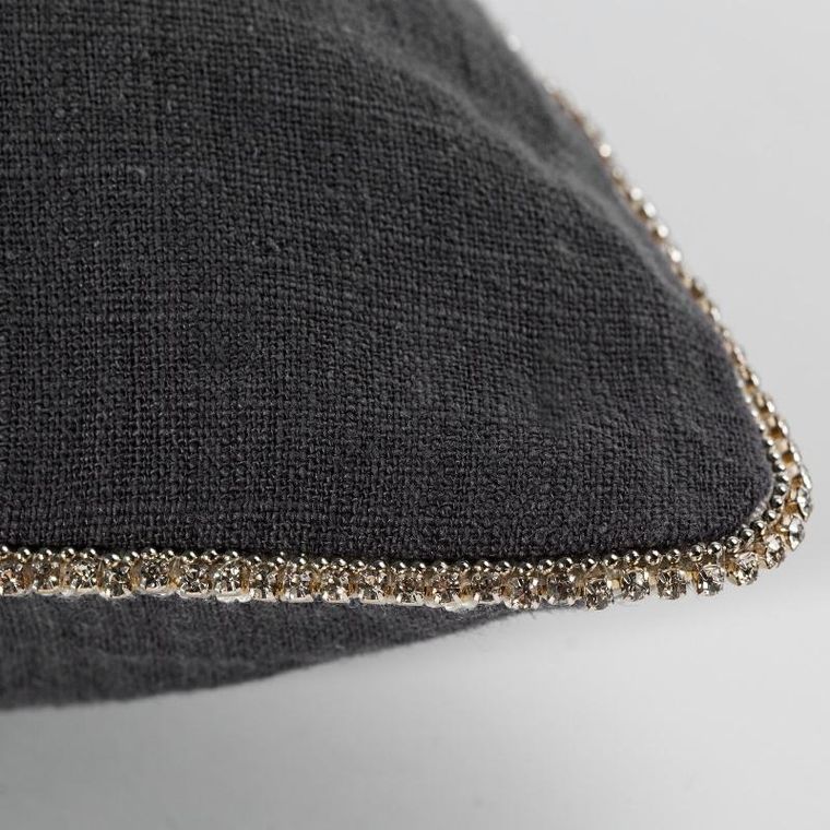 Eurofirany, poszewka len, 43-43 cm, czarny