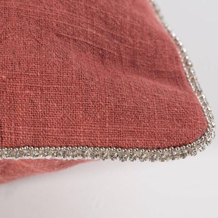 Eurofirany, poszewka len, 43-43 cm, czerwony