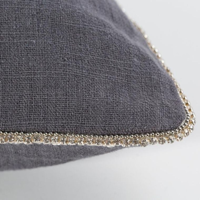 Eurofirany, poszewka len, 43-43 cm, stalowy