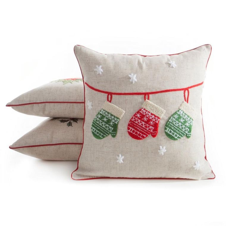 Eurofirany, poszewka świąteczna, 45-45 cm, beżowy